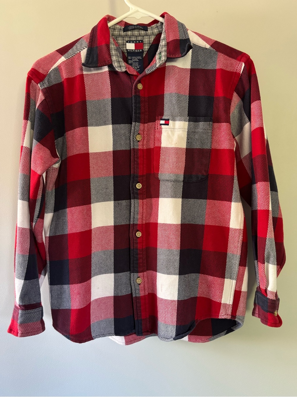 Tommy Hilfiger Kids Red Plaid Flannel Shacket